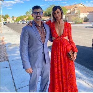 Orange maxi with cutouts